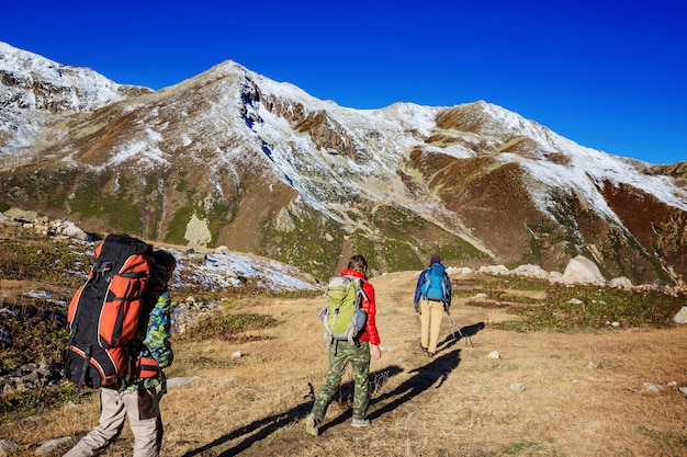 Caminhada nas montanhas Kackar no leste da Turquia, temporada de outono.