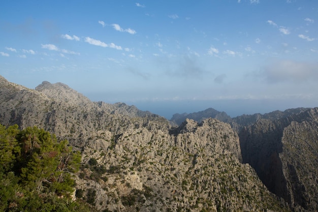 Caminhadas feriados Mallorca Espanha Bela imagem com paisagem de montanhas da Serra de Tramuntana