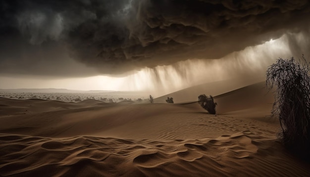 Caminhando maravilhado por majestosas dunas de areia geradas por IA