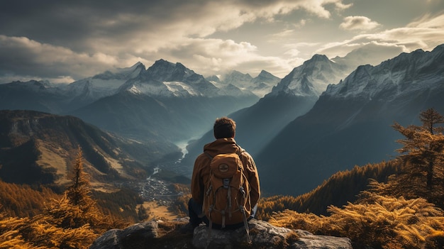 Caminhante nas montanhas