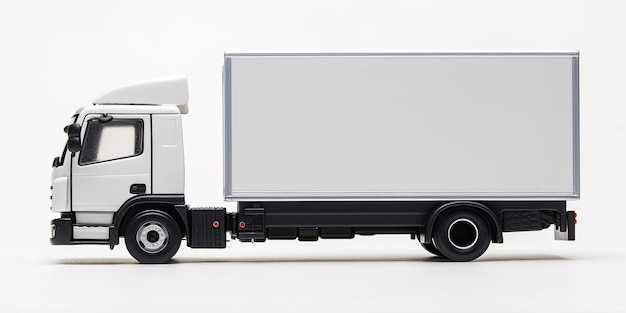 Caminhão de entrega com lado branco para publicidade IA gerativa