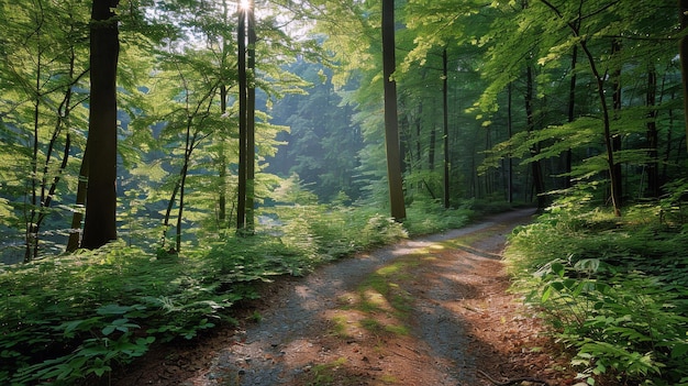 Caminho através da densa floresta