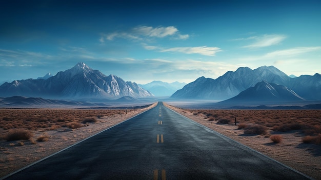 Foto caminho através da paisagem cênica para o destino