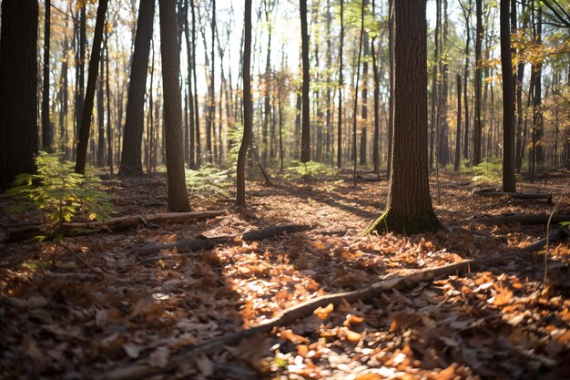 Caminho da floresta de manhã