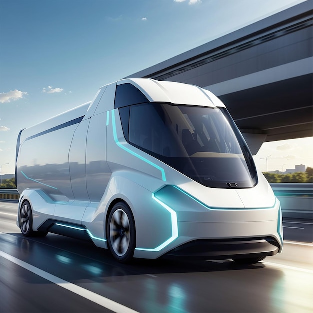 Caminhões Elétricos do Futuro Transporte Rodoviário de Alta Velocidade Ai gerado