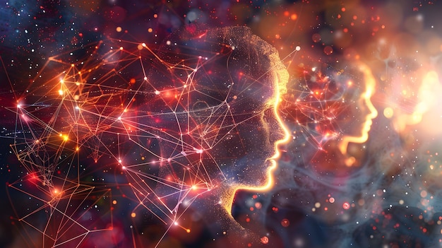 Caminhos neurais etéreos representando MindLink e Unidade