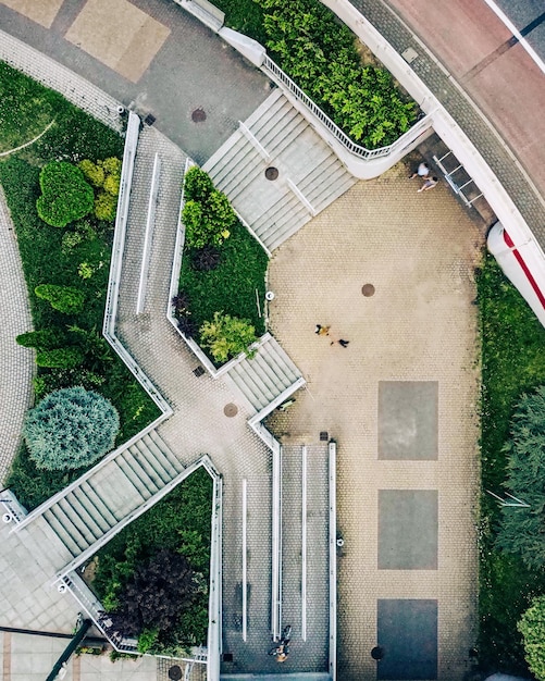 Foto caminhos para pedestres de cima para baixo