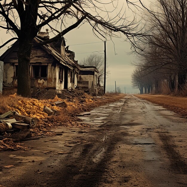 Foto camino abandonado