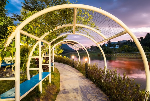 Camino de acero de arco de túnel hermoso