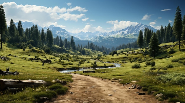 Un camino aislado en el fondo