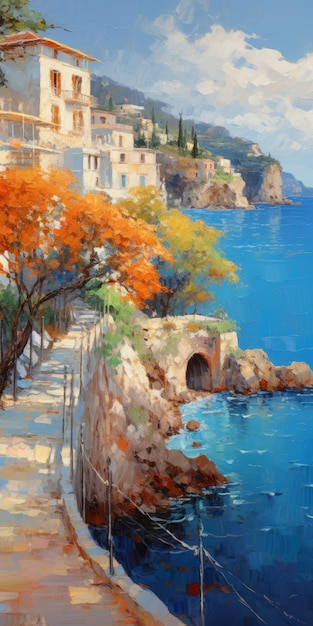 Camino al océano una impresionante pintura pixelada por Dmitry Spiros