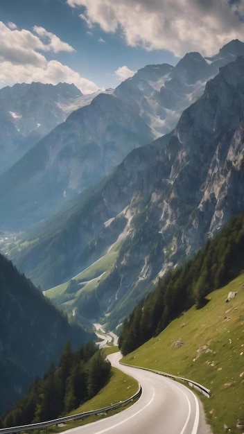 Camino de alta montaña en los Alpes austriacos