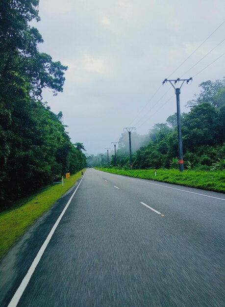 Foto camino por los árboles contra el cielo