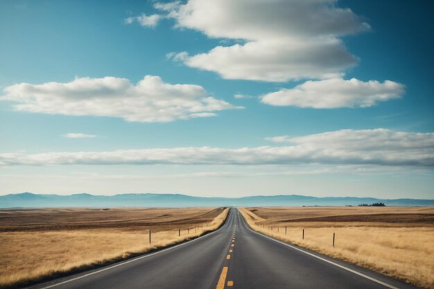 Camino de asfalto y cielo