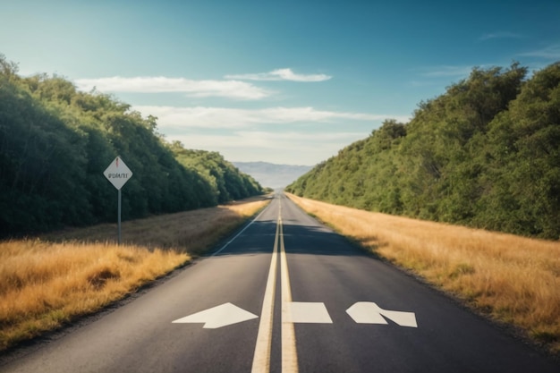 Camino de asfalto y cielo