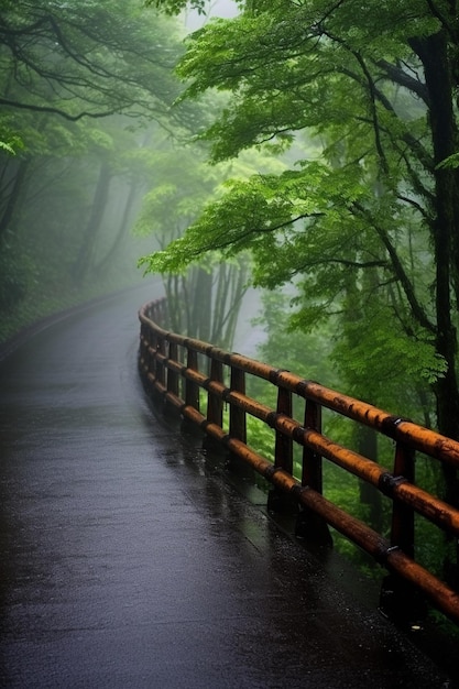 camino en el bosque por persona