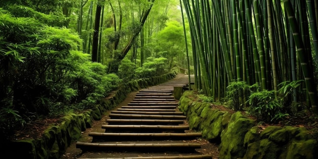 Un camino en un bosque