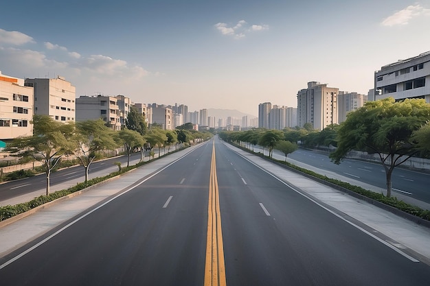 Camino de cemento en la ciudad