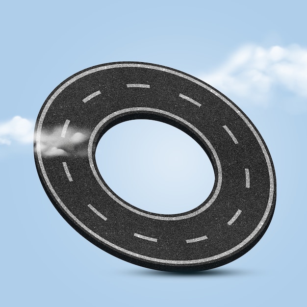 El camino en el cielo es un collage aislado.