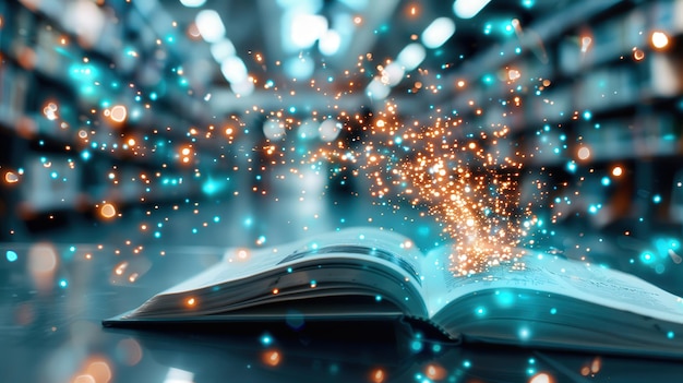 Camino del conocimiento libros iluminados fotografía