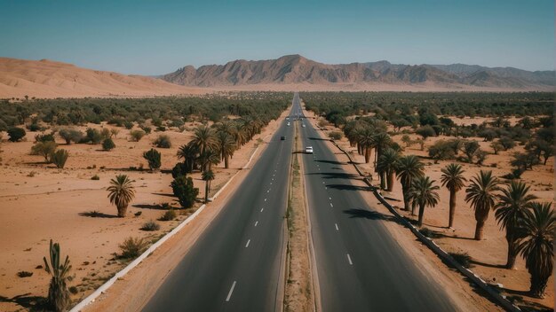 Camino del desierto por la fortaleza marroquí