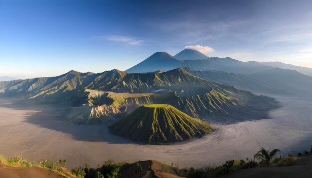 Camino directo a los volcanes del Monte Bromo en el Parque Nacional Bromo Tengger Semeru Java Oriental Indonesia