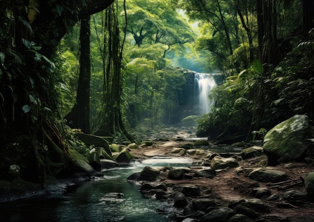 Un camino forestal que conduce a una cascada escondida.