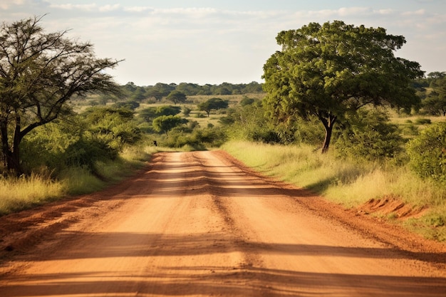 Foto camino de grava en el bosque africano