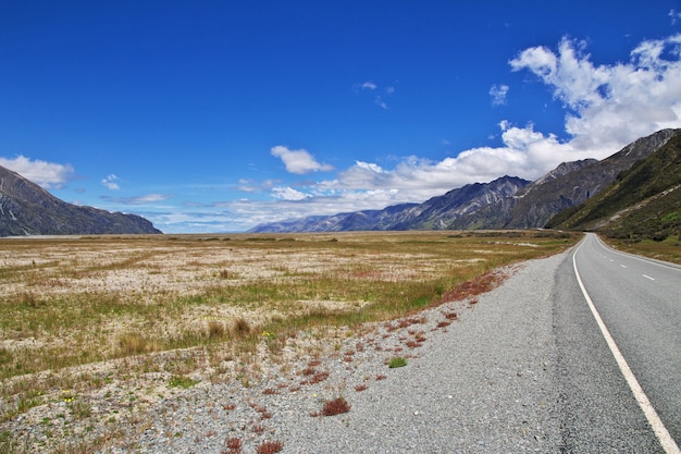 Camino en la isla sur, Nueva Zelanda