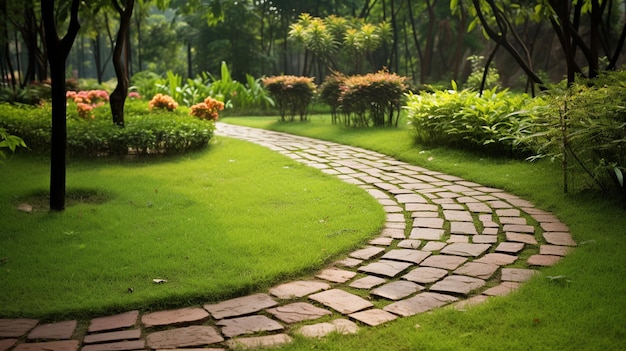 camino en el jardín