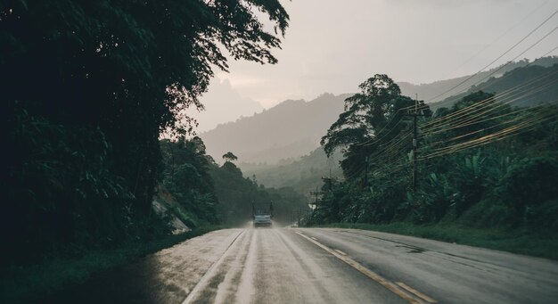 Foto camino en medio de los árboles contra el cielo