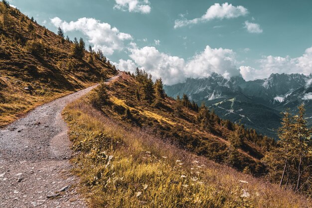 Camino de montaña en los dolomitas