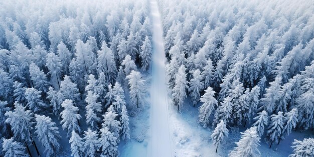 Camino nevado de invierno