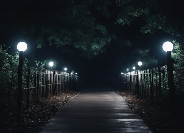 Un camino oscuro en el bosque