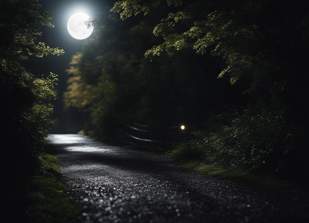 Un camino oscuro en el bosque