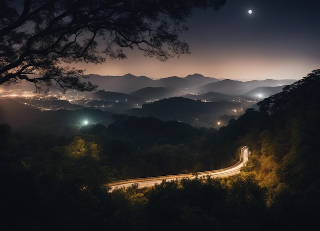 Un camino oscuro en el bosque