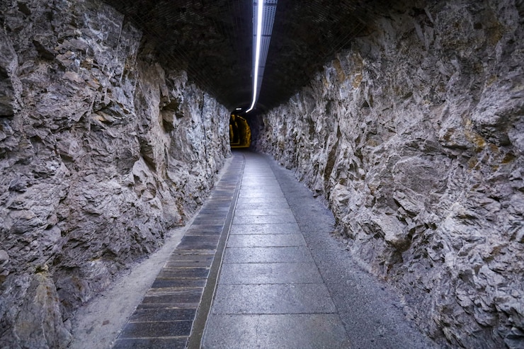 camino de piedra dentro de la cueva