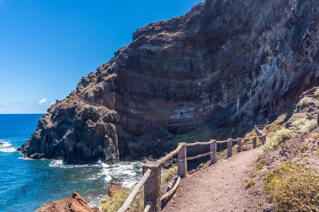 Camino a la playa de Nogales en el este de la isla de La Plama, Islas Canarias. España