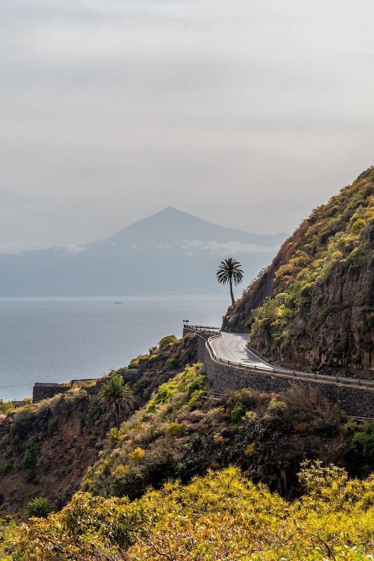 Foto camino en el pueblo de agulo en el norte de la gomera en verano islas canarias