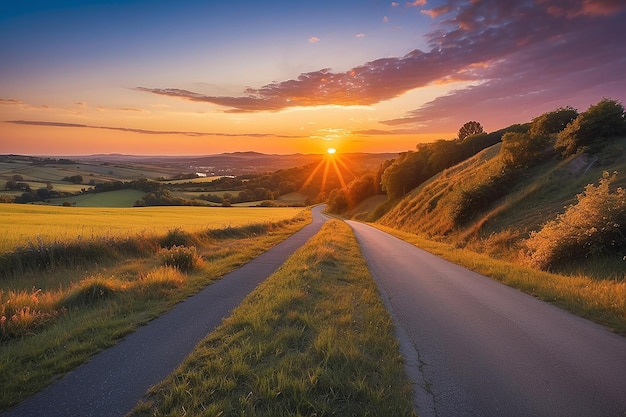 El camino a la puesta del sol