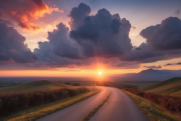 El camino a la puesta del sol