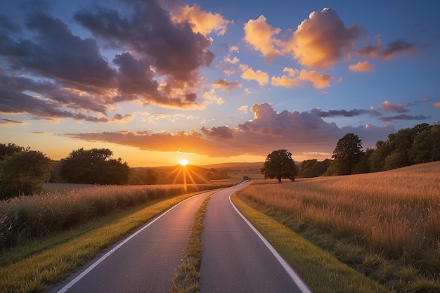 El camino a la puesta del sol