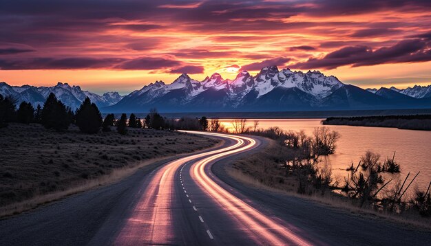 el camino del río oeste a los Grand Tetons