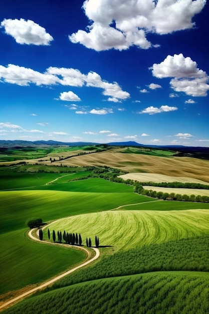 Un camino rural en toscana.