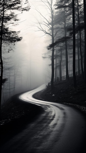 un camino sinuoso en medio de un bosque