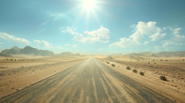 Foto un camino con el sol brillando en él