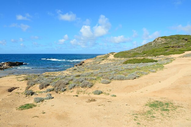 Camino sucio por la costa de Argentiera