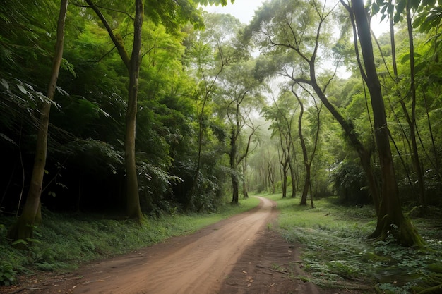 camino de tierra en el bosque