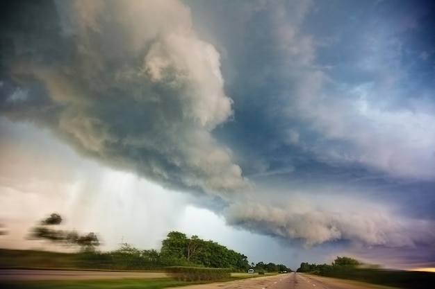 Camino y tormenta