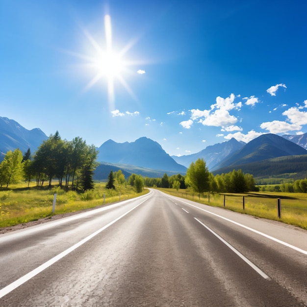 Camino a través del hermoso paisaje